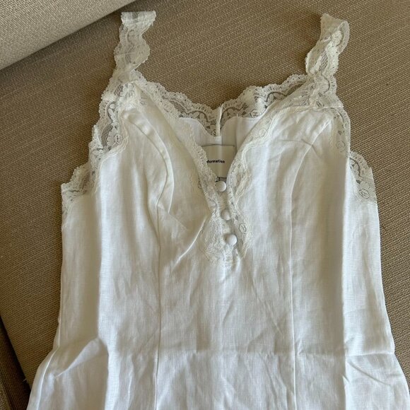 Reformation Kaya Linen Mini Dress Sz2 White - Picture 7 of 11
